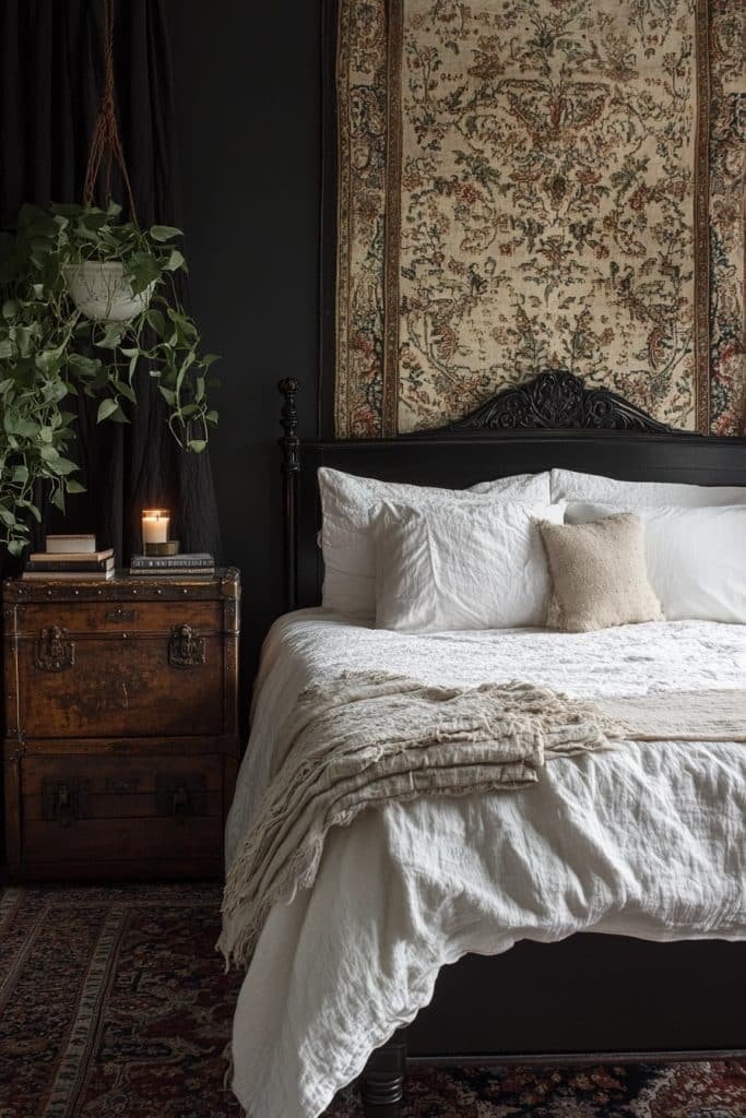 Chic Noir Haven: Black Boho Style